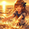 夕暮れまで彼女といっしょに水遊び 2枚目