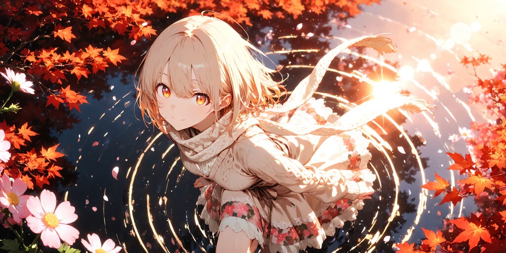 秋の水面、光の輪のなかで