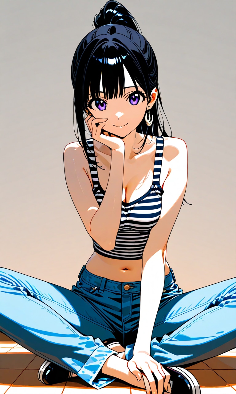 ポニーテール、馬蹄イヤリング | の人気AIイラスト・グラビア