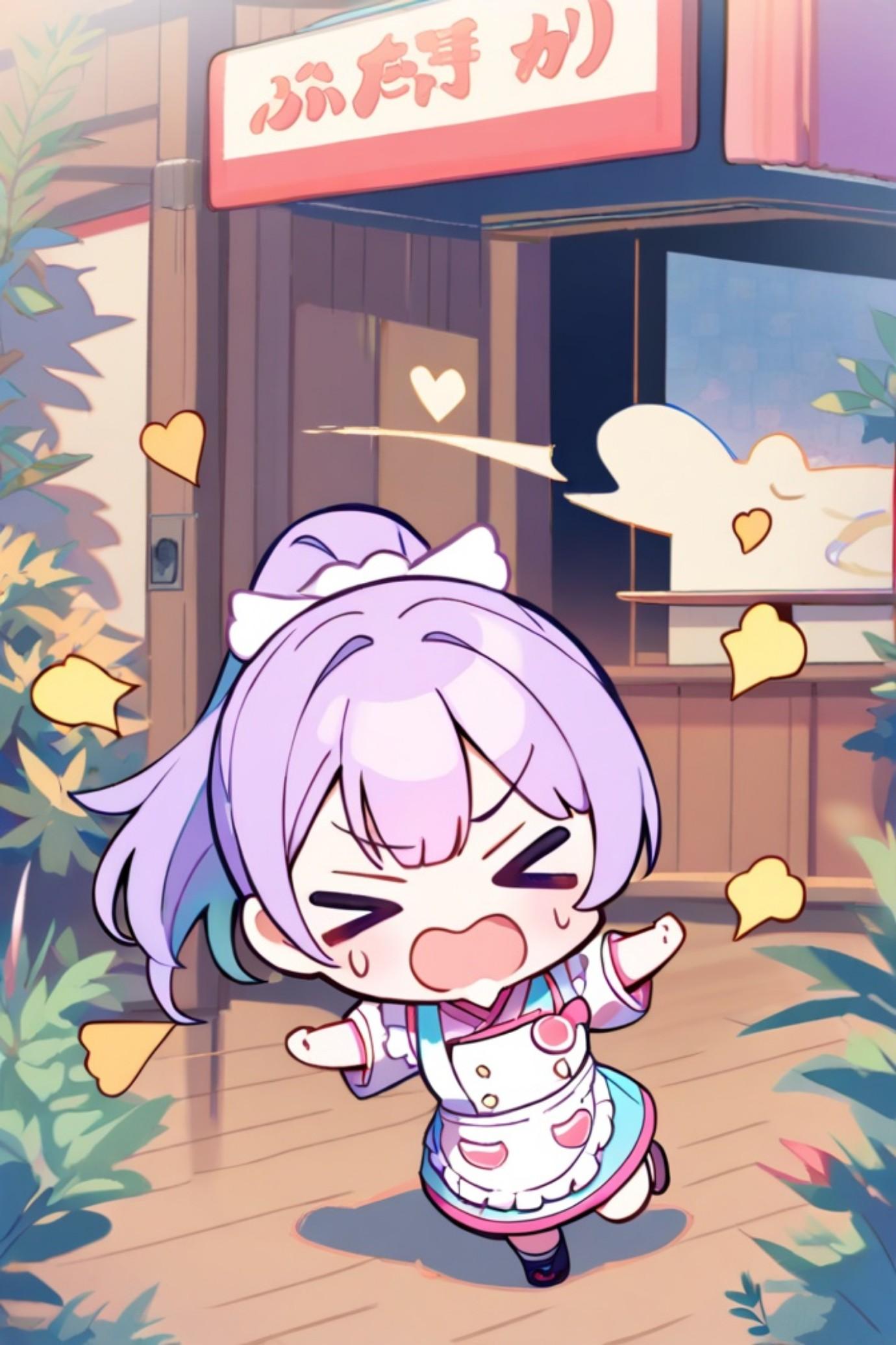 働く紫髪ちゃん | の人気AIイラスト・グラビア