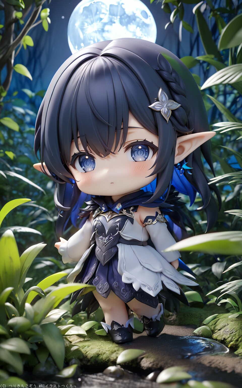 月とエルフ | の人気AIイラスト・グラビア