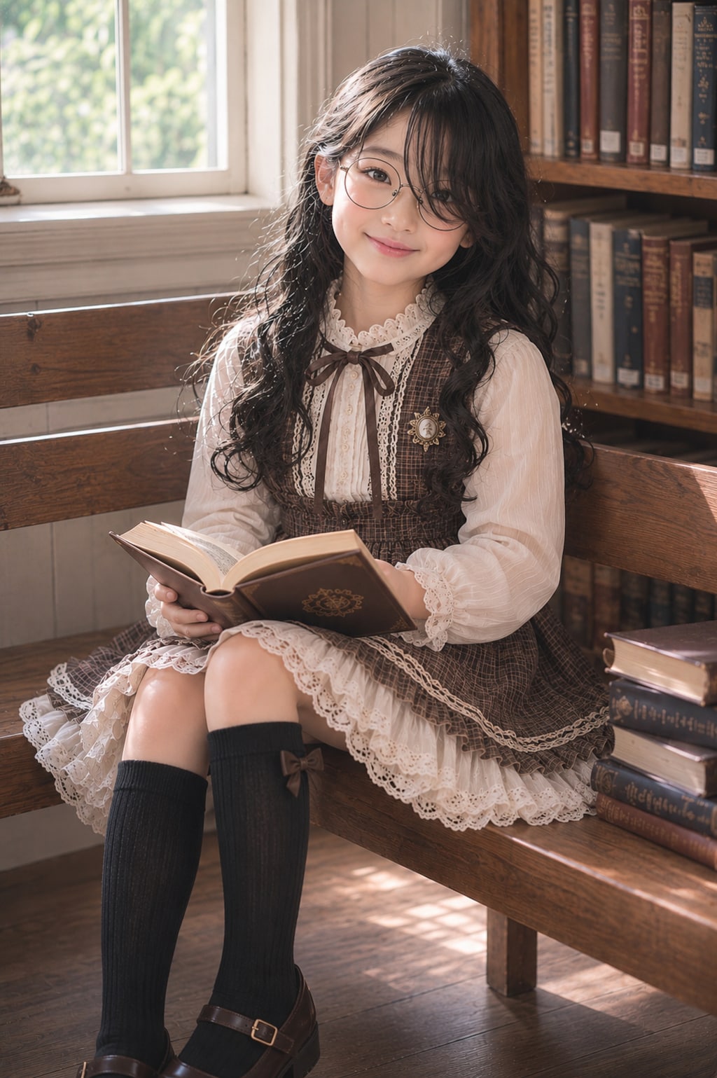 メガネの司書さん