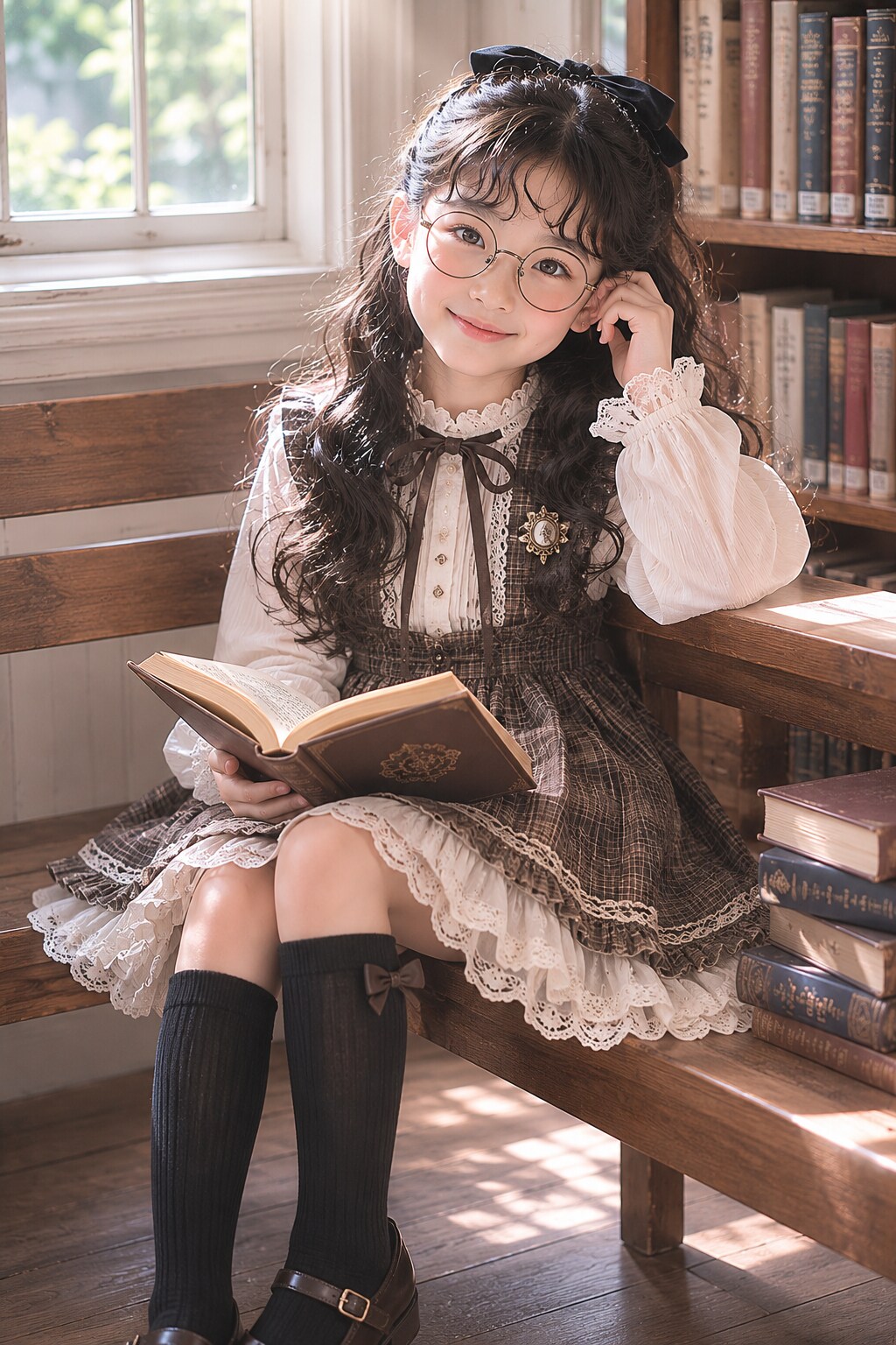 メガネの司書さん