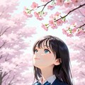 桜と少女 9枚目