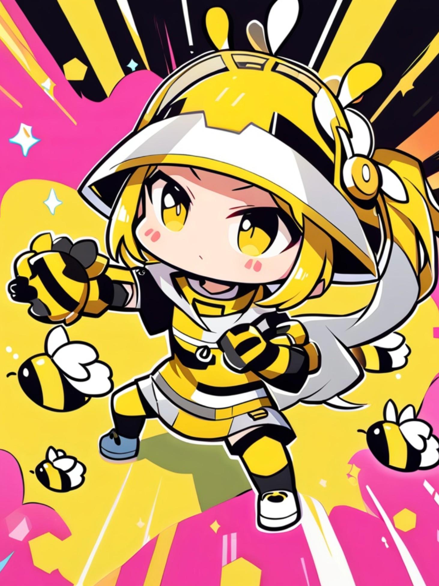 ポップアートな黄色髪ちゃん | の人気AIイラスト・グラビア