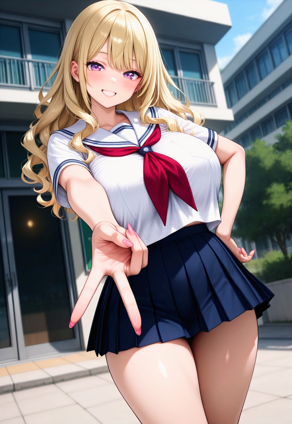 618（巨乳＋金髪ウェーブ＋セーラー服）