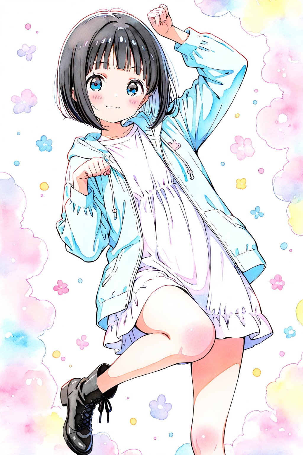 萌えポーズ(HARPY)(水彩タッチ)