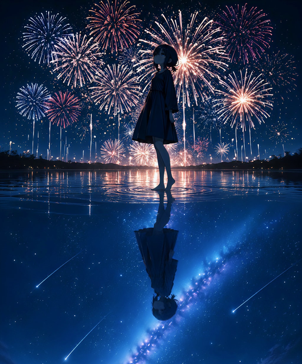 水鏡の向こうは星の夏