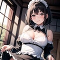 黒髪のメイドちゃん（R-15ver.） 2枚目