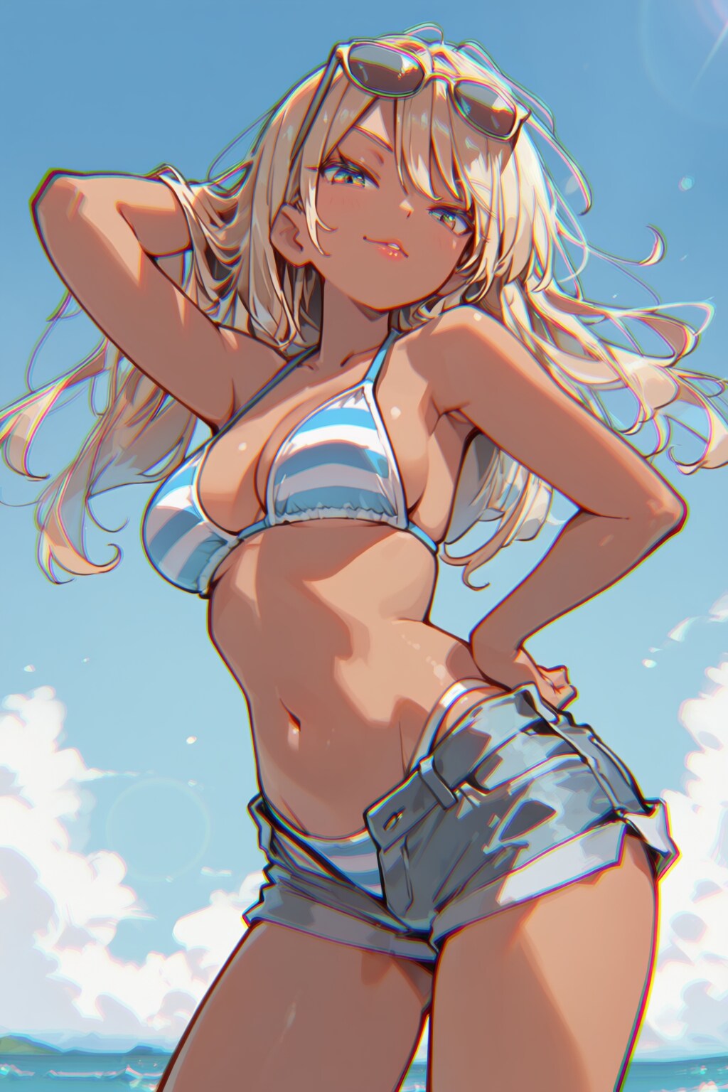 女の子とビーチ
