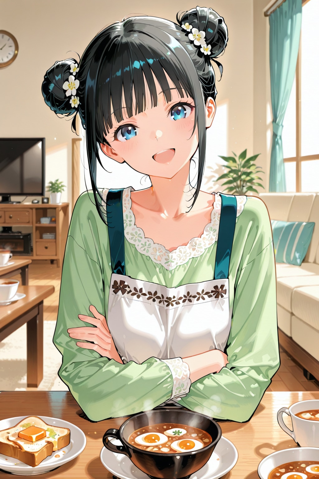 おだんごちゃん🍡✨と朝ごはん🍚✨　2/17 | の人気AIイラスト・グラビア