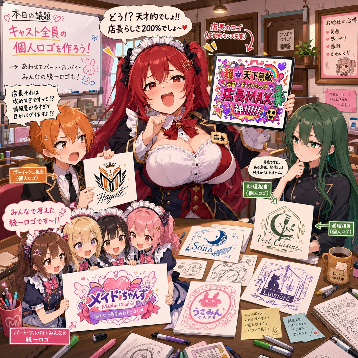 店長だけセンス迷子！？ メイドカフェの個人ロゴ会議