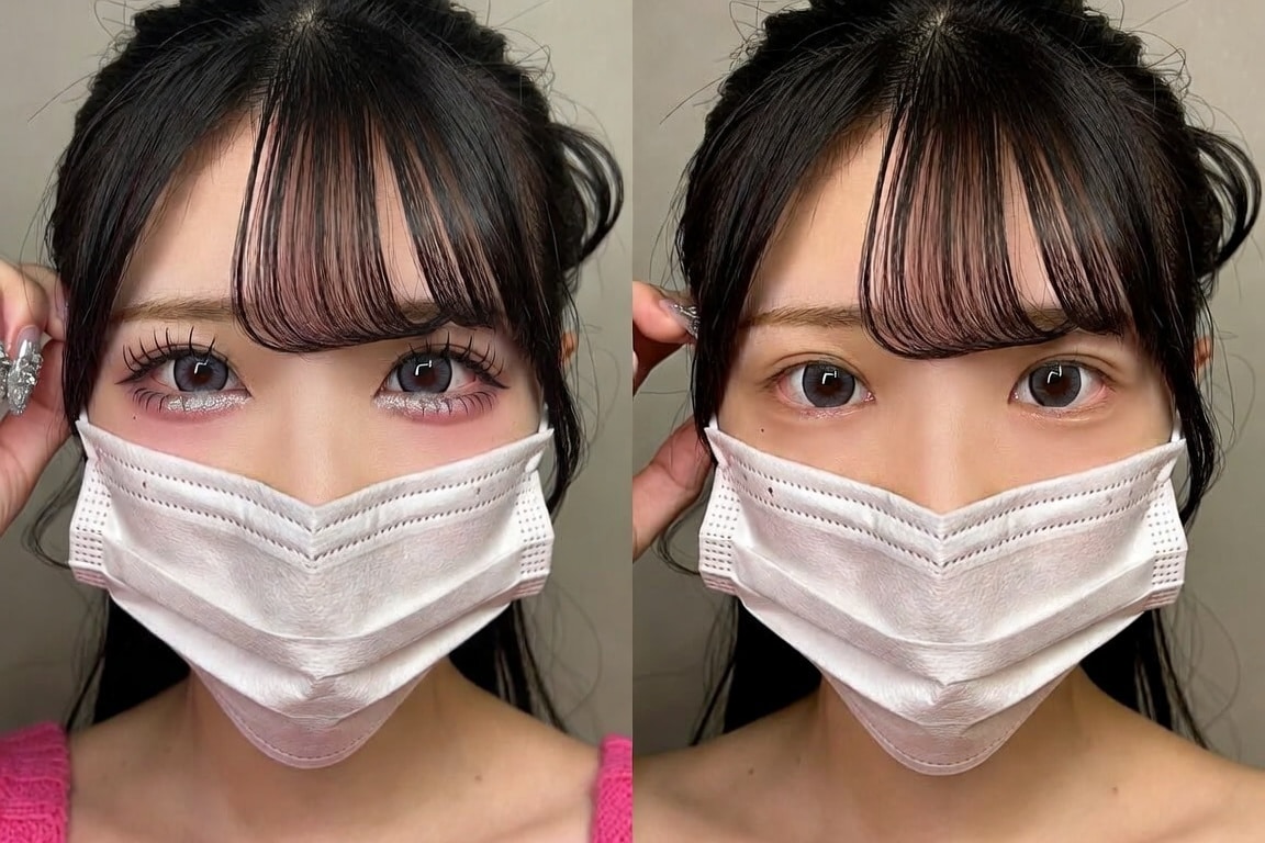メイク後とスッピン