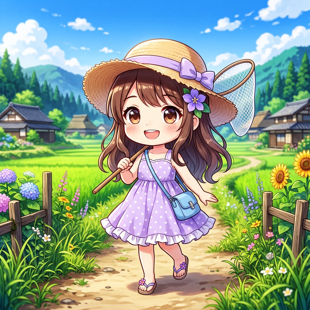 セミ捕りスミレちゃん