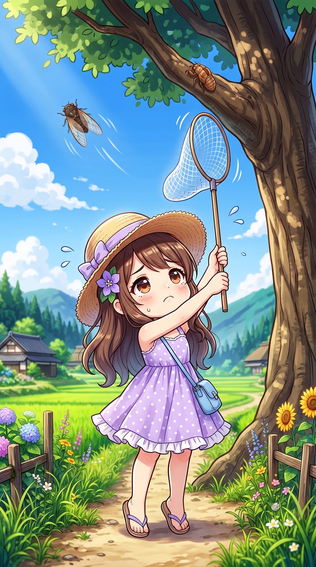 セミ捕りスミレちゃん