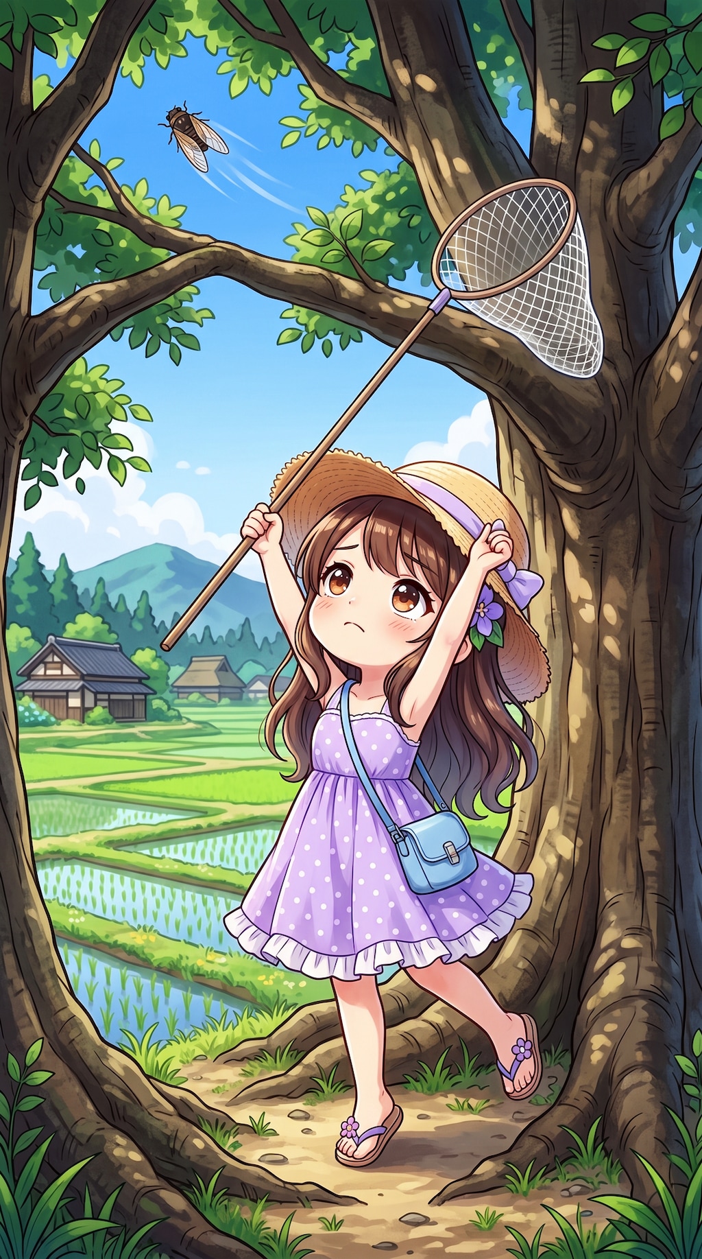 セミ捕りスミレちゃん