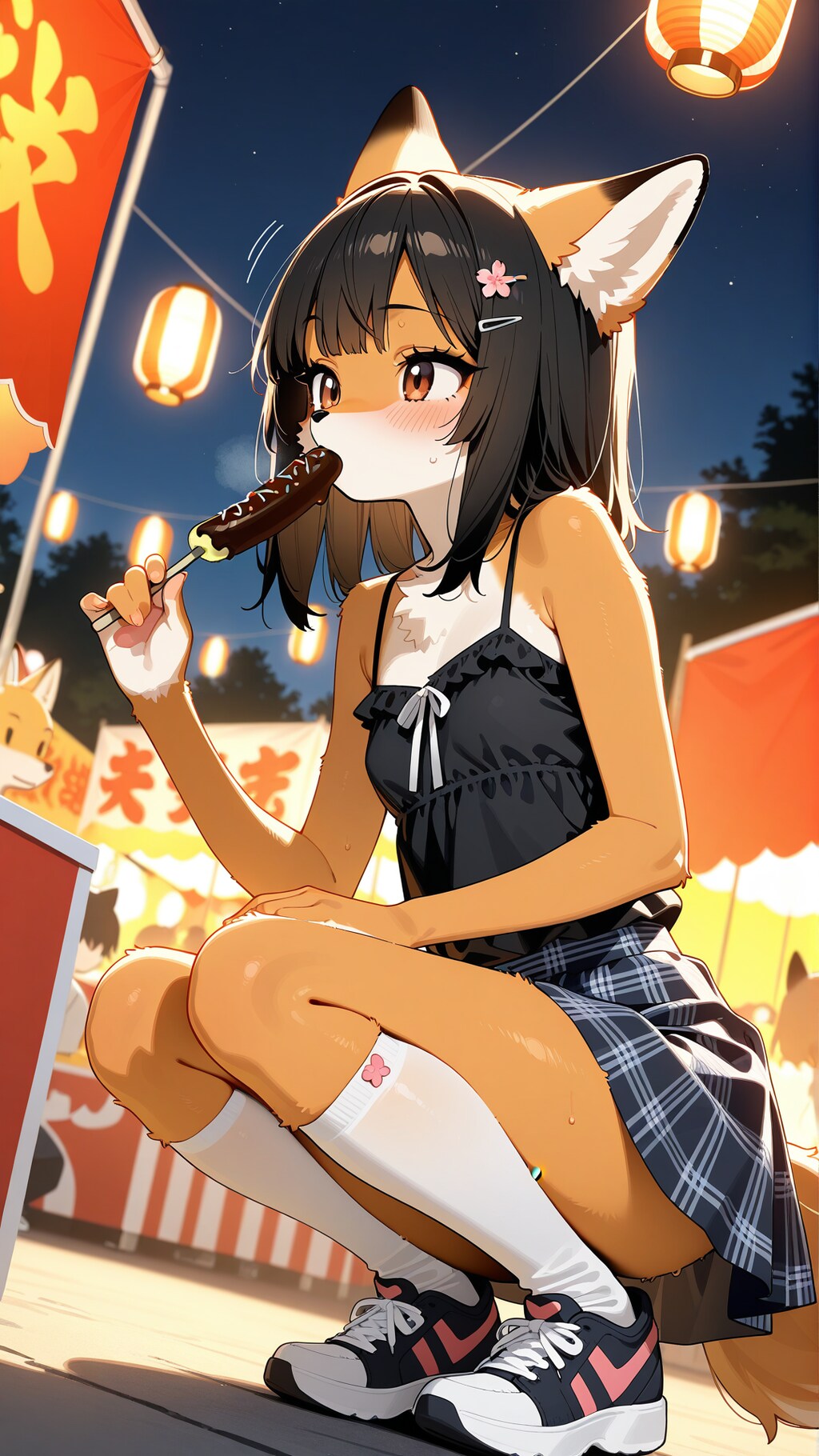 お祭りに参加するちびケモたち