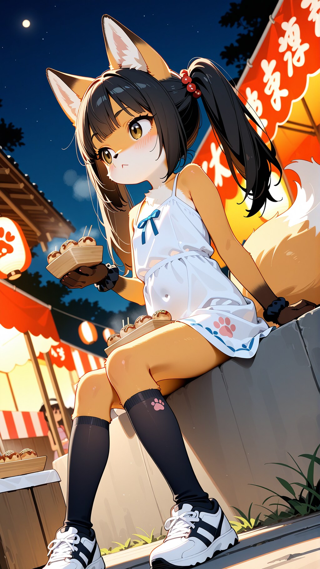 お祭りに参加するちびケモたち