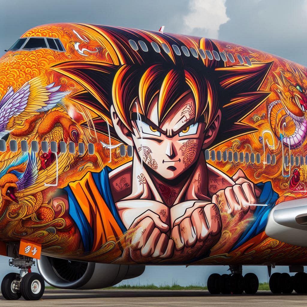 ドラゴンボールの孫悟空柄のボーイング747