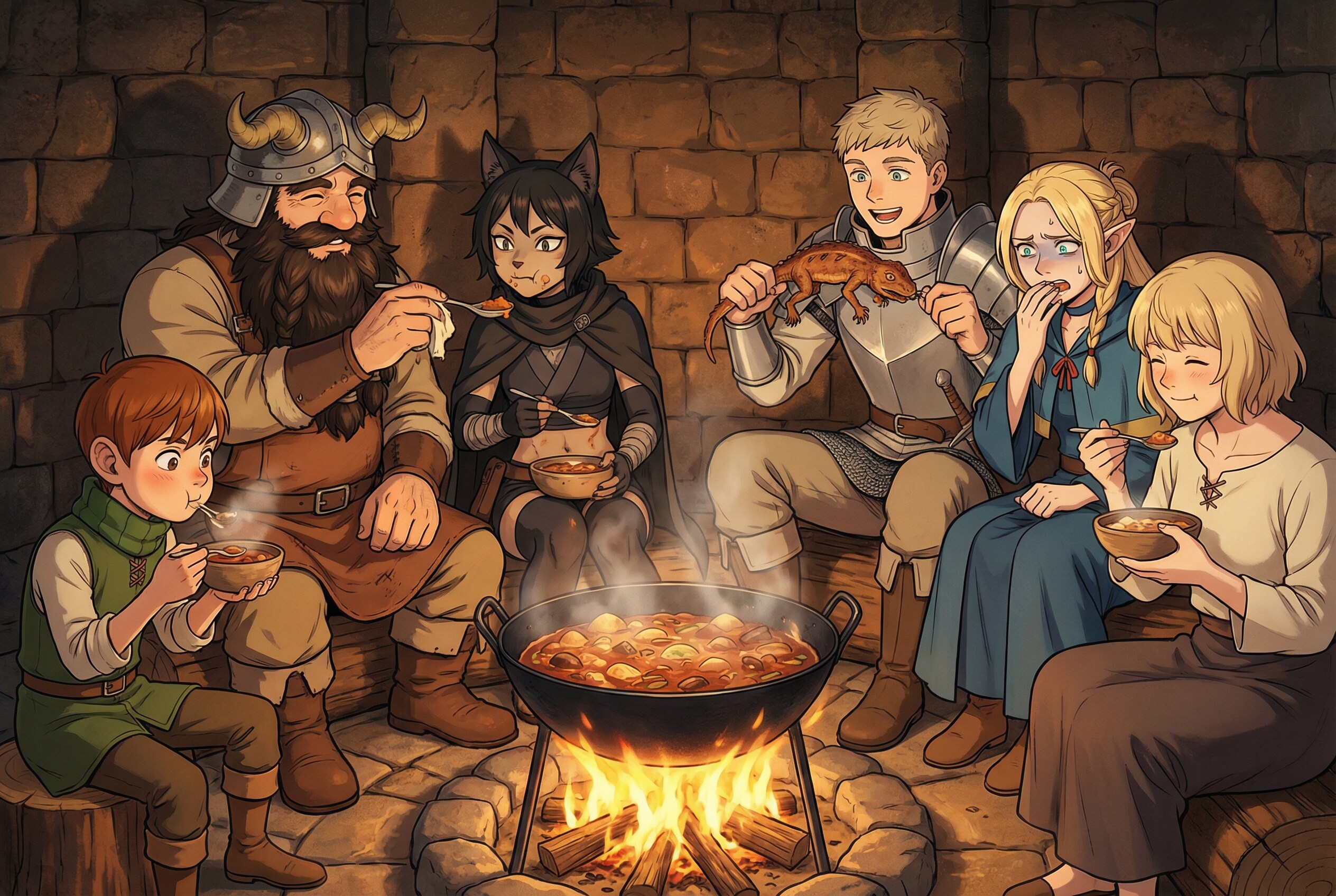 ダンジョンの夕餉 | の人気AIイラスト・グラビア