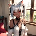 日向ぼっこする猫娘 5枚目