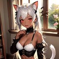 日向ぼっこする猫娘 4枚目