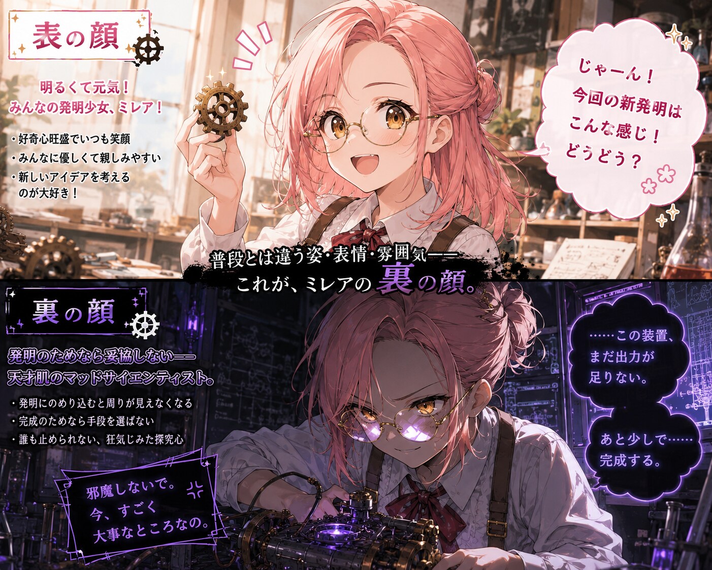 笑顔の裏に、発明狂。 | の人気AIイラスト・グラビア