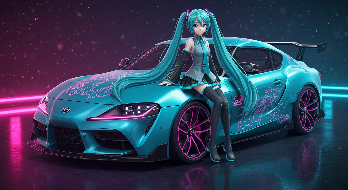 初音ミクとGRスープラ | の人気AIイラスト・グラビア