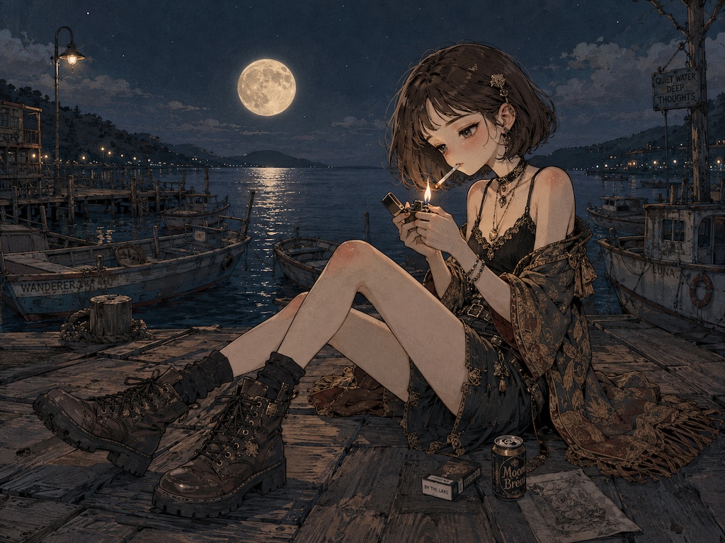 煙草を吸う女25