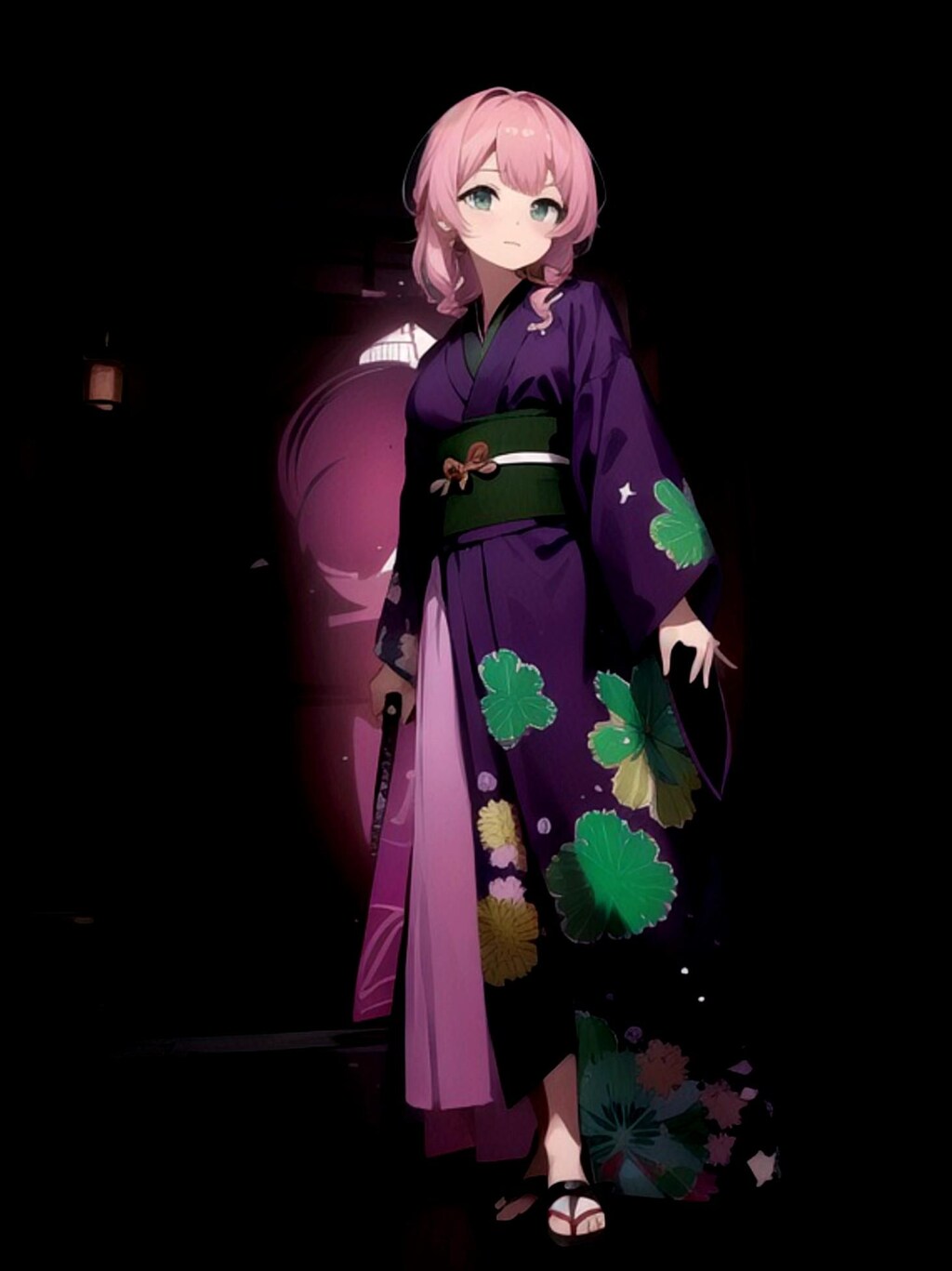 着物姿のピンク髪ちゃん