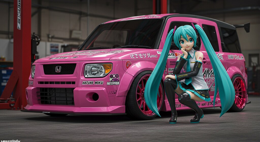 初音ミクとピンクカラーホンダエレメント
