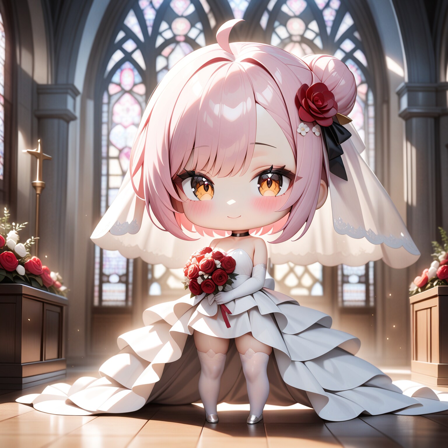 ロリ花嫁I花 デフォルメフィギュア風 | の人気AIイラスト・グラビア