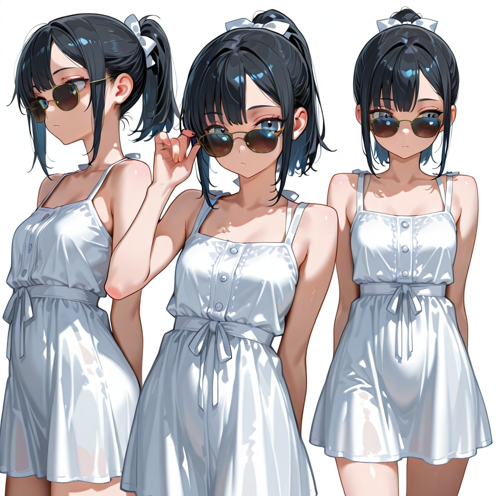白ワンピースとサングラス
