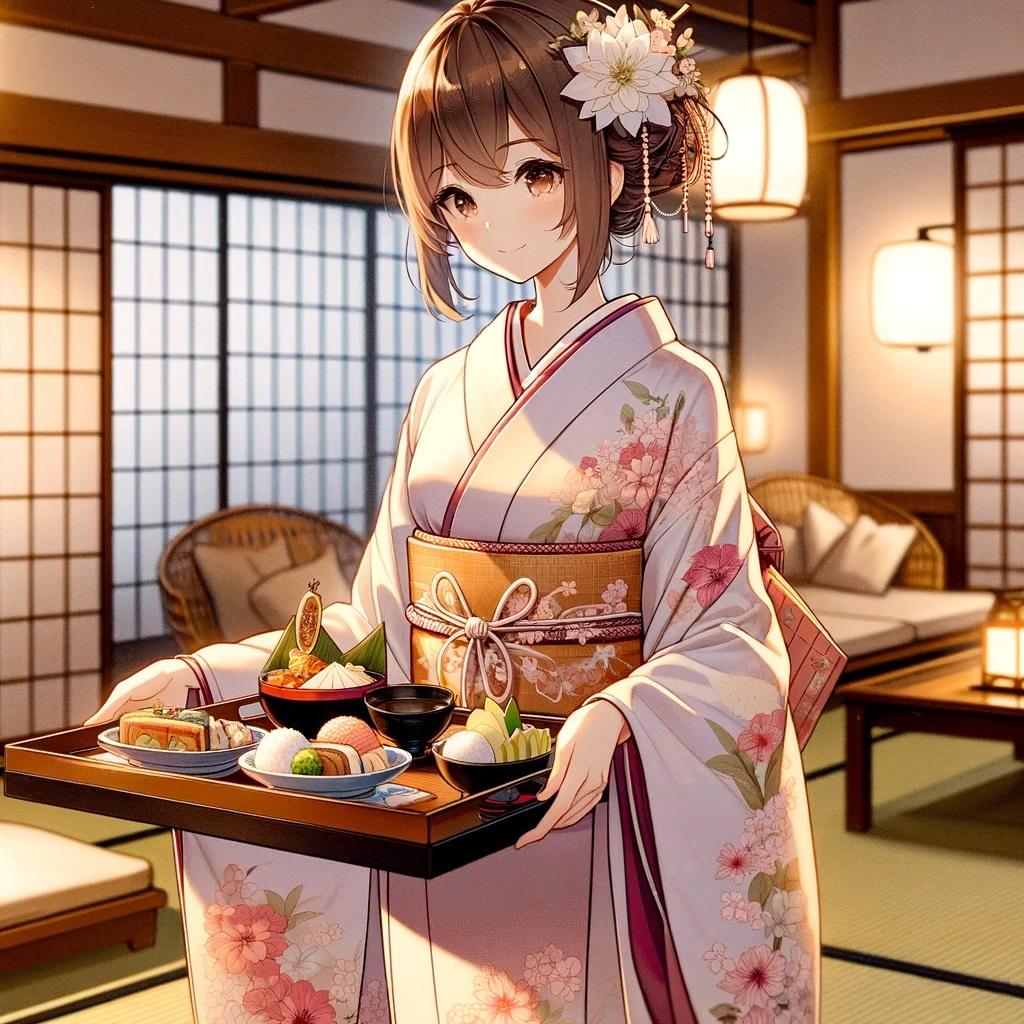 二部式着物の仲居