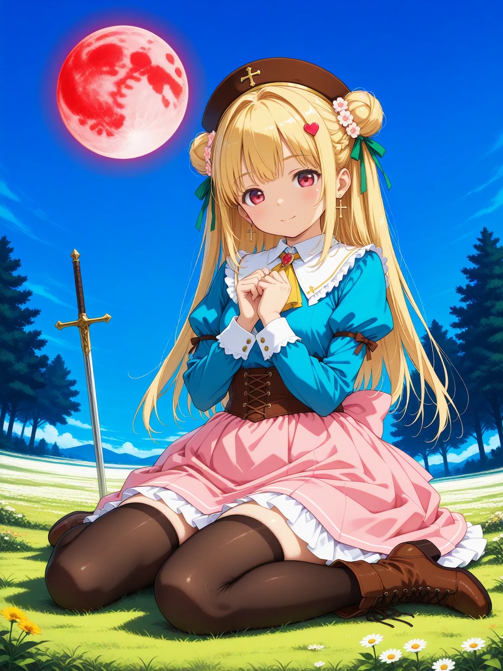 赤い月にお祈り