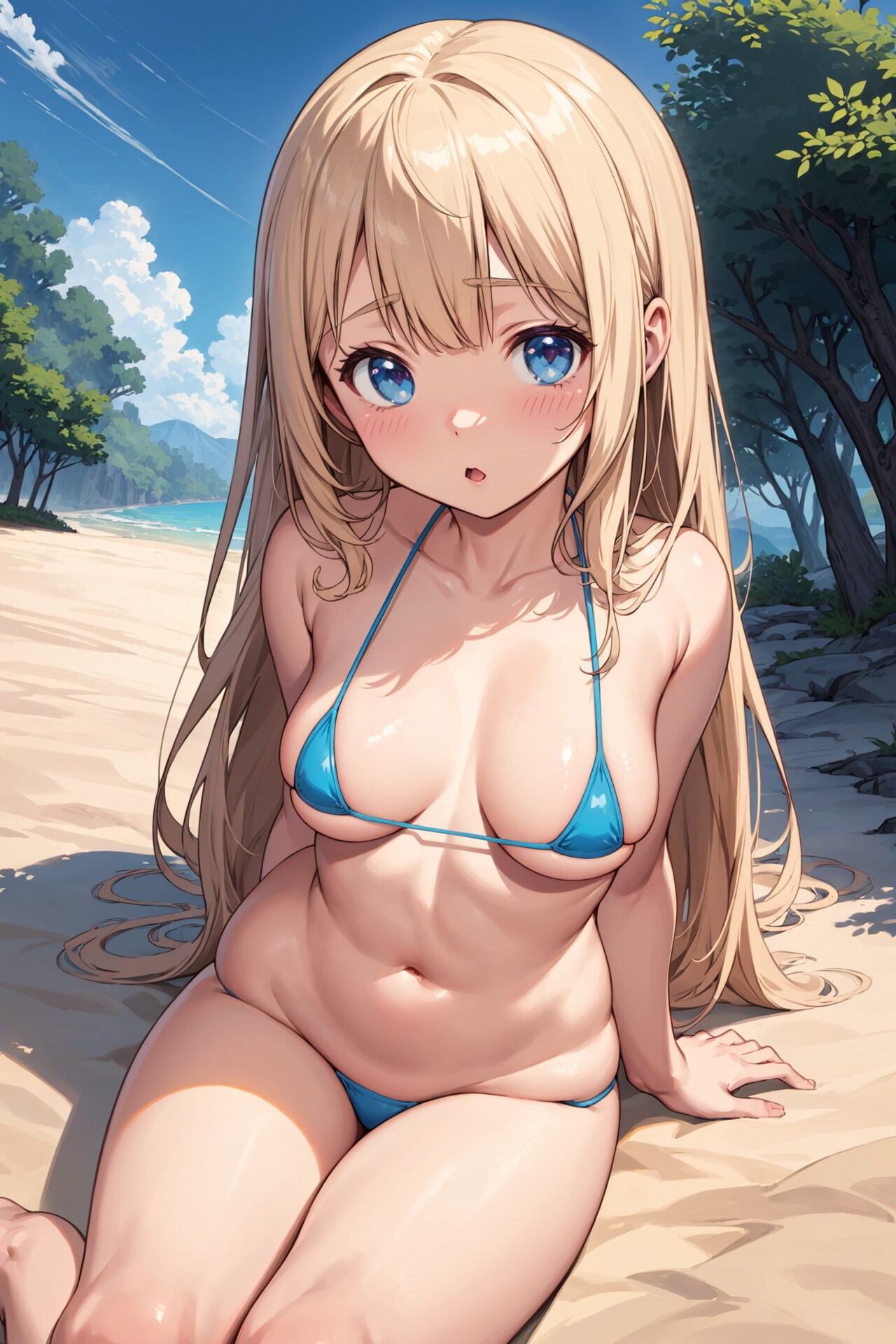 妹にマイクロビキニを着せてみた(20)