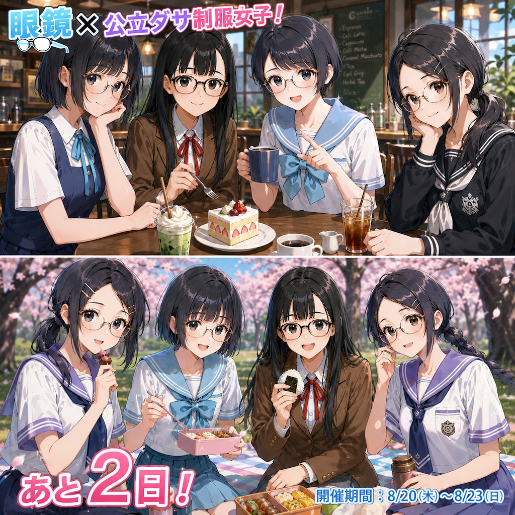 【あと２日！】公立ダサ制服女子！は8/20（木）から！
