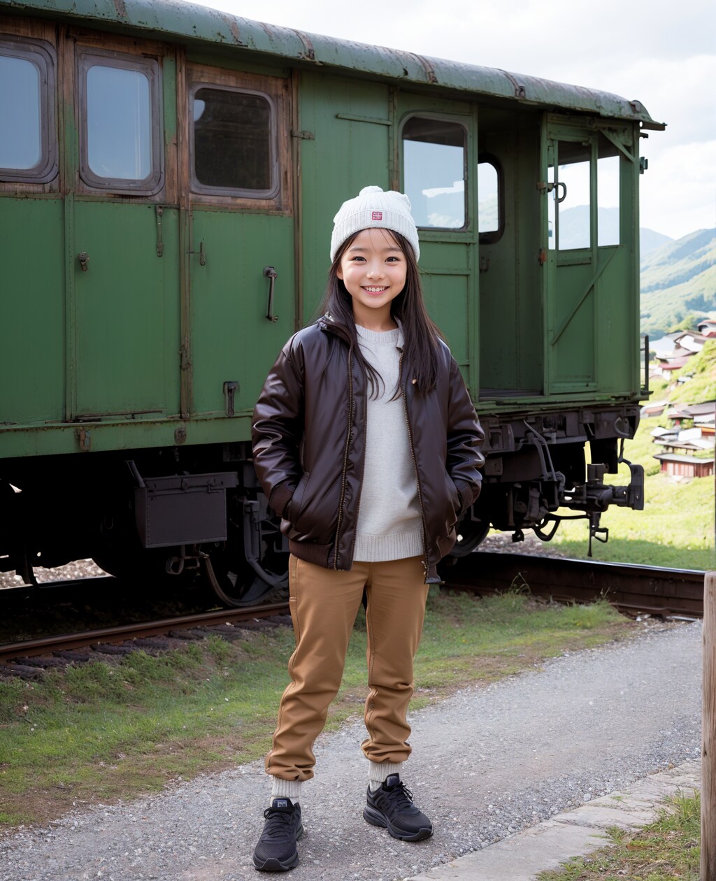 マウンテンジャケットで旅行コーデ