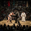 ゴリラと相撲 4枚目