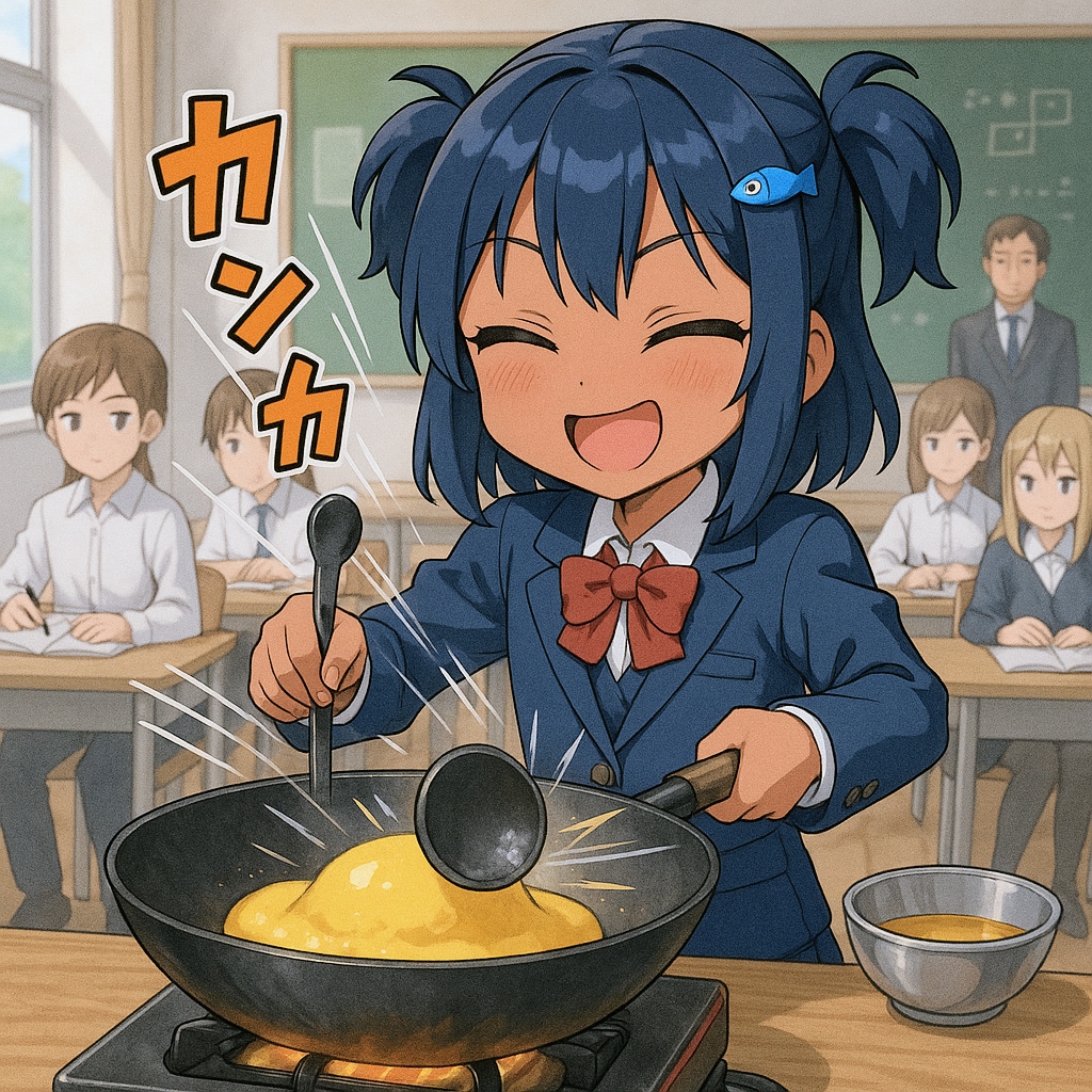 三不粘を作るこなつちゃん