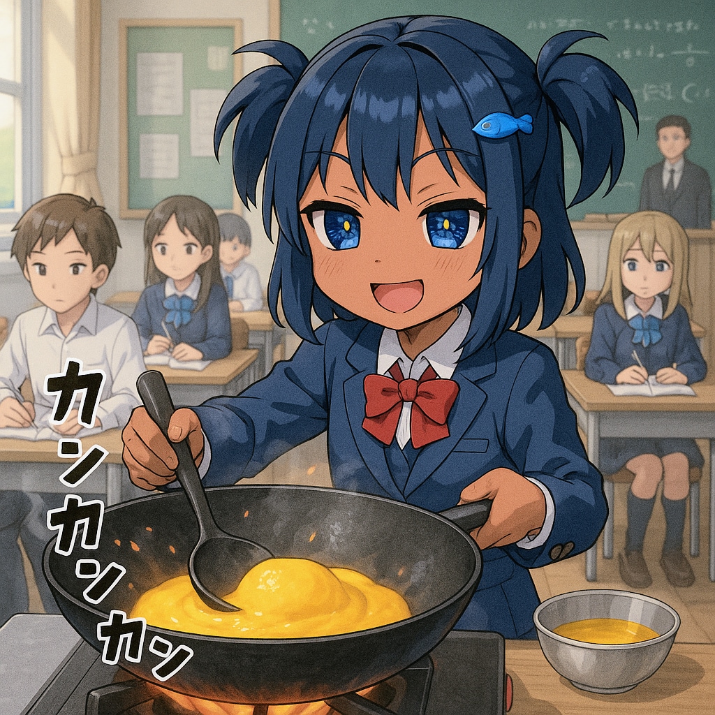 三不粘を作るこなつちゃん