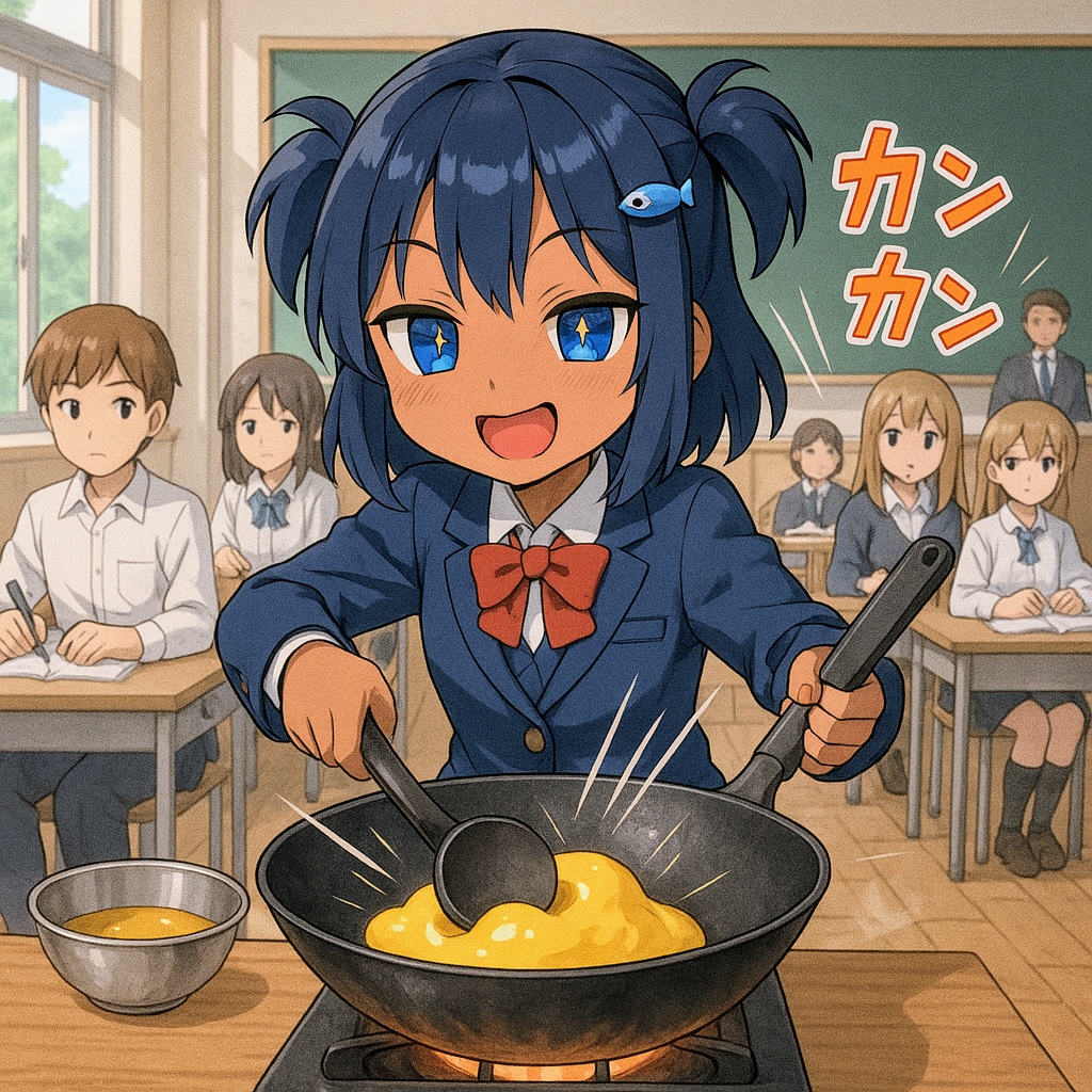 三不粘を作るこなつちゃん