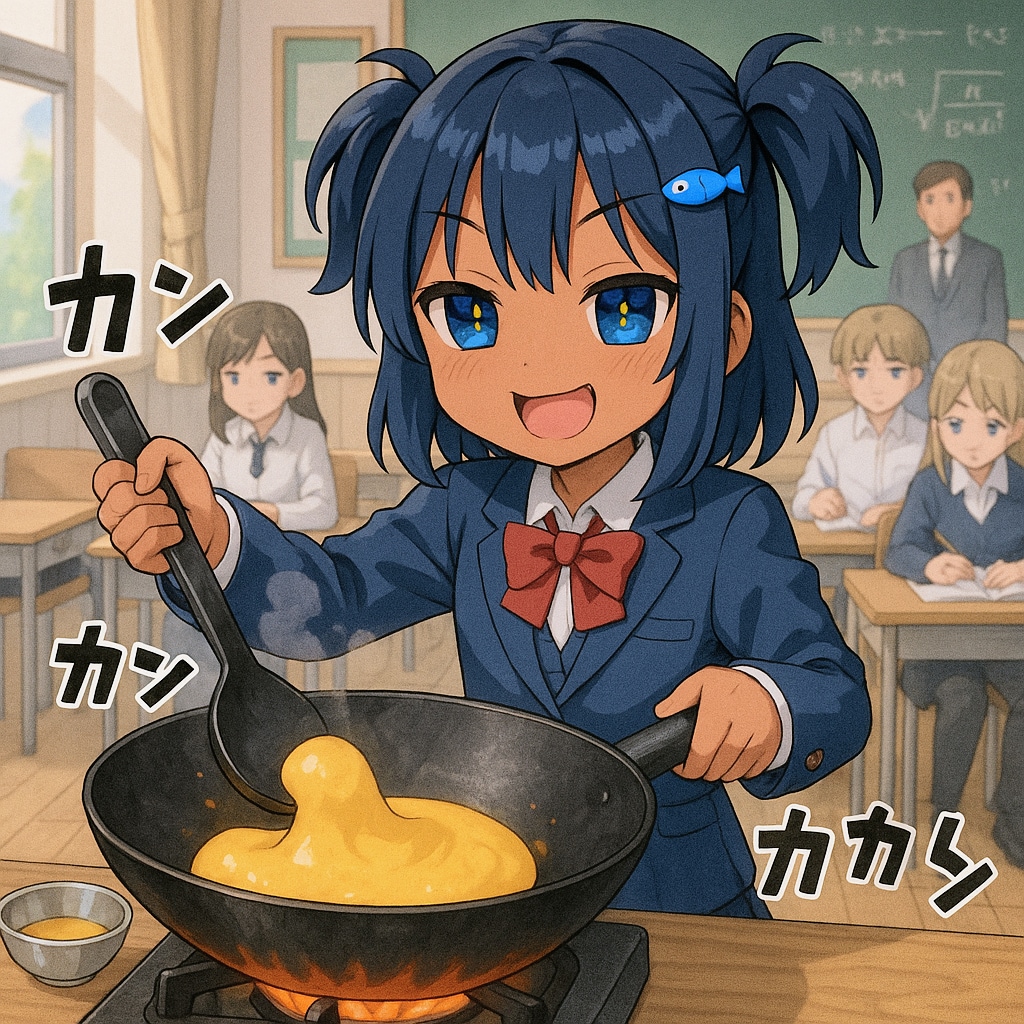 三不粘を作るこなつちゃん