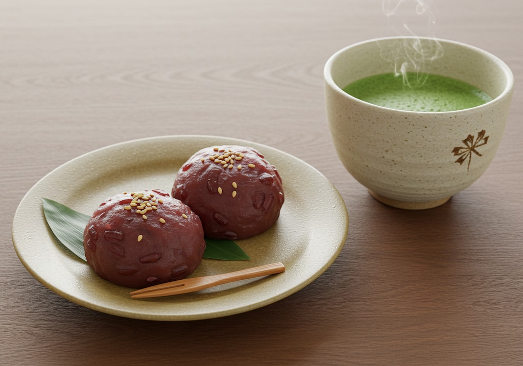 デザートのあんころ餅