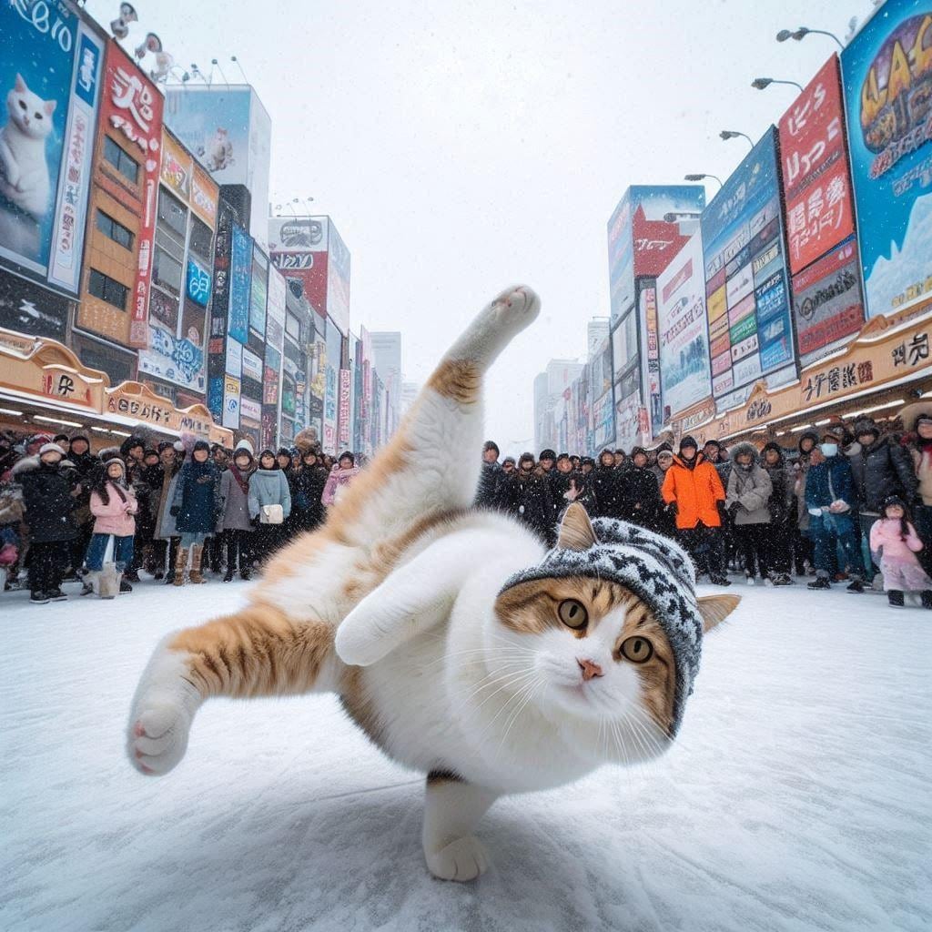 北海道旅行する猫
