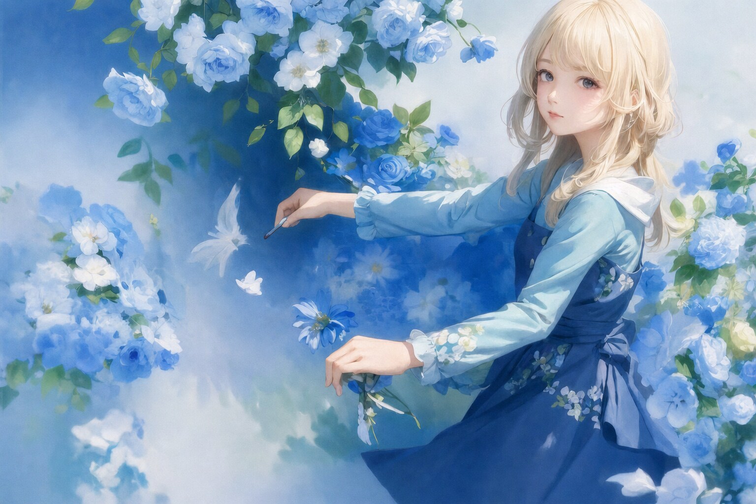 花描きサンデーブルー | の人気AIイラスト・グラビア