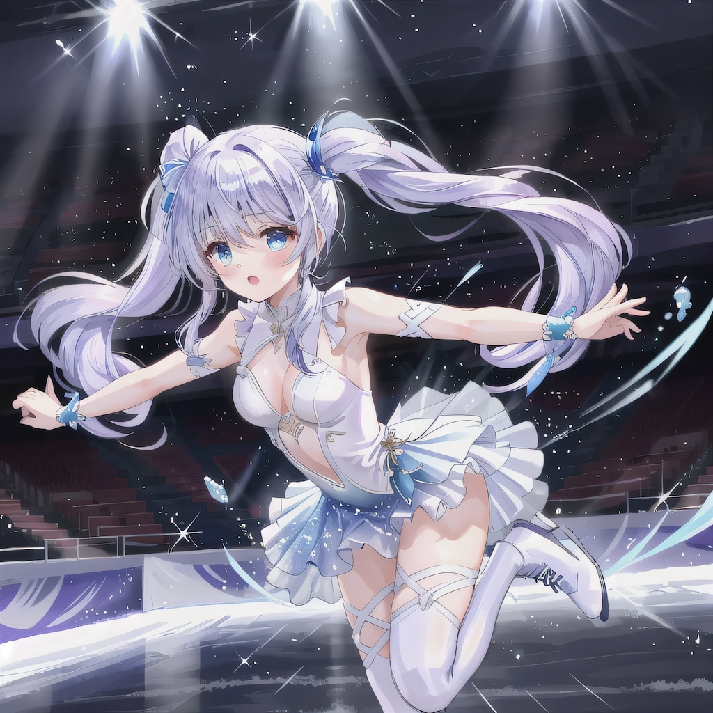 紫髪ロングでアイススケートの少女９