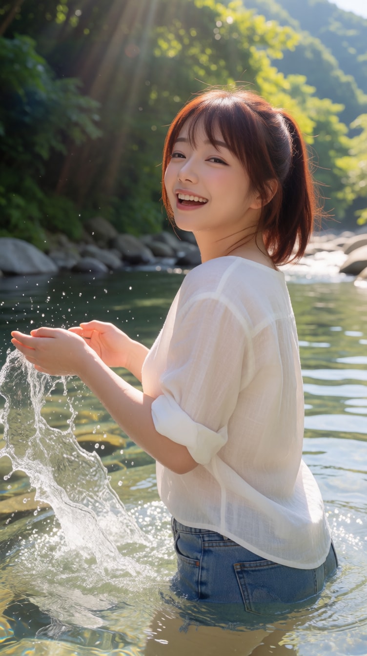 川遊び