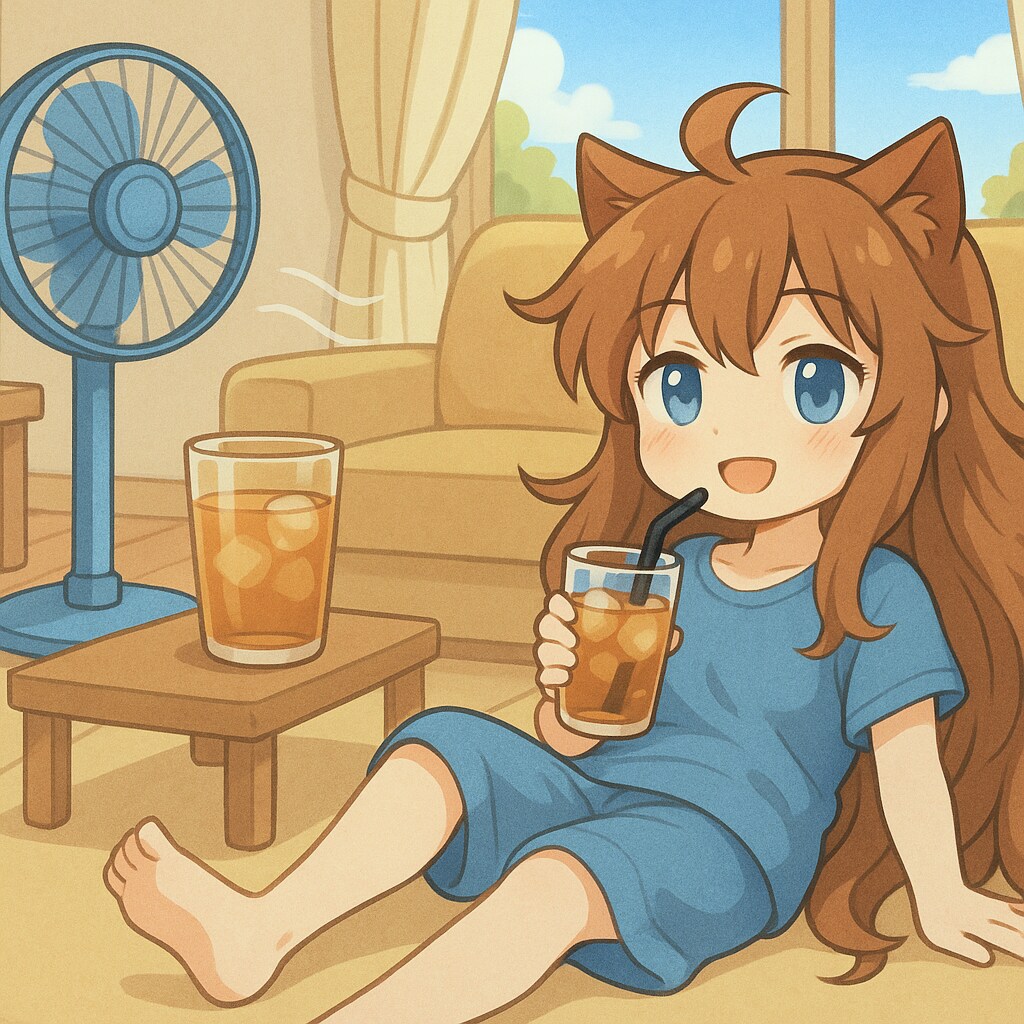 暑さでぐったりな小さな女の子