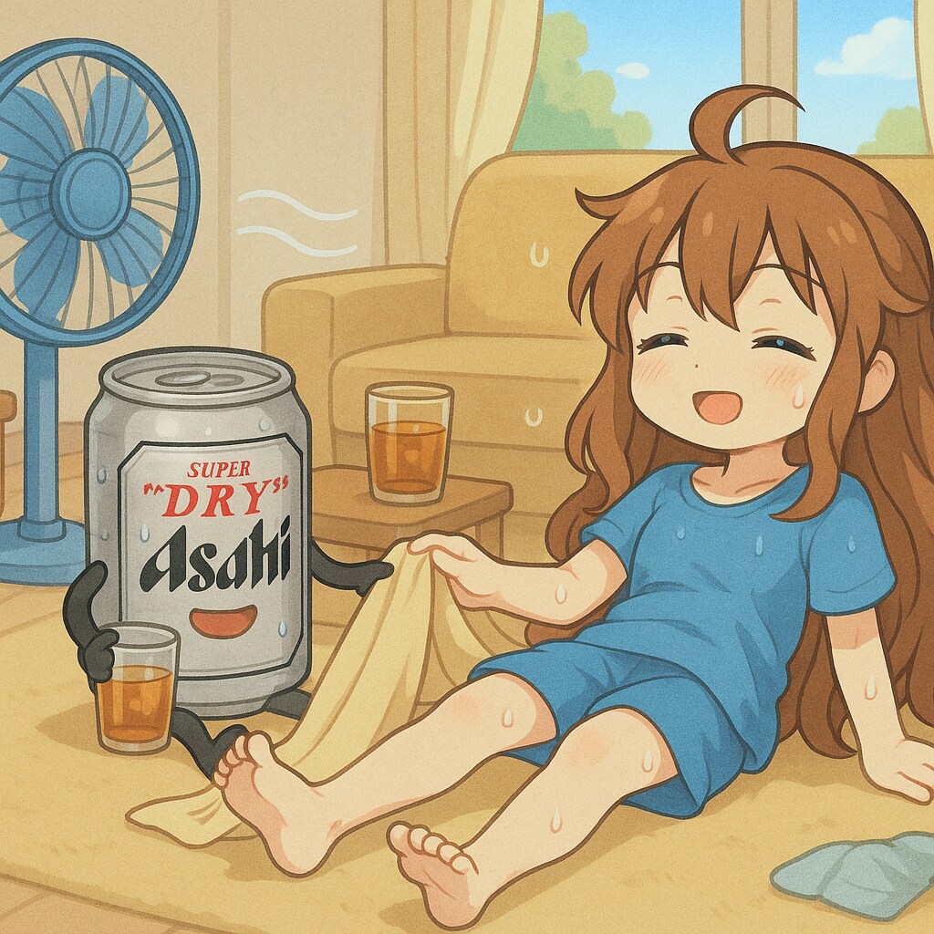 暑さでぐったりな小さな女の子